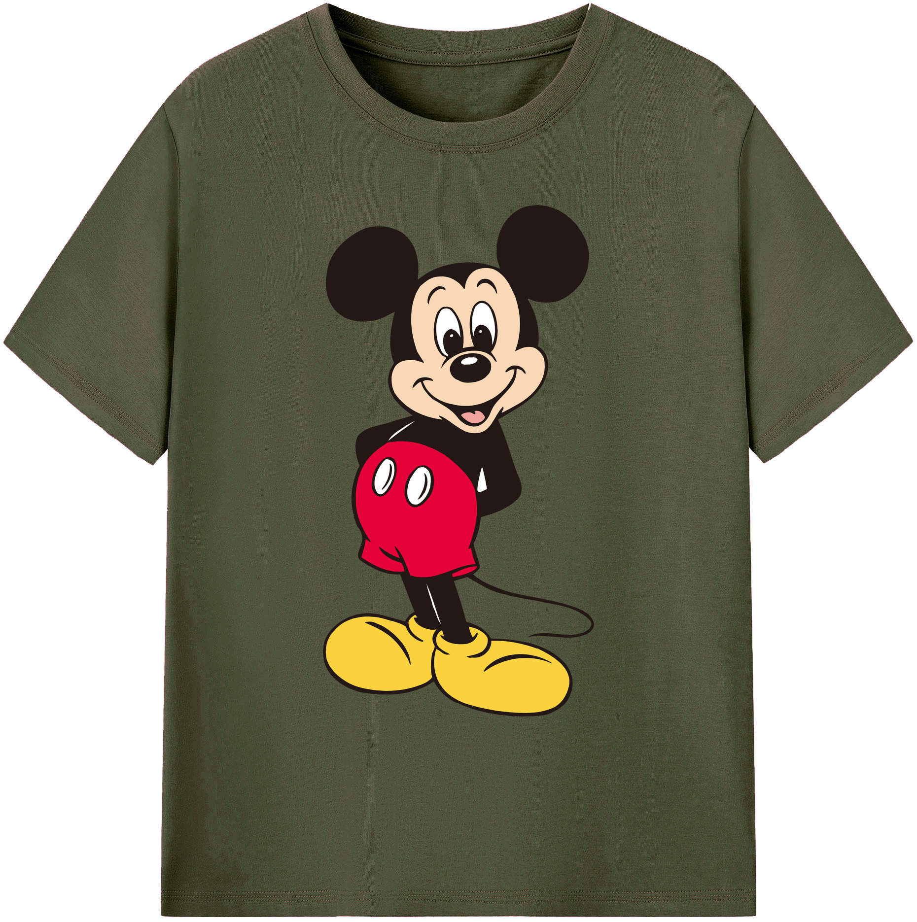 ミッキーマウス Mickey Mouse 綿100％ メンズ半袖Tシャツ｜肌触りやわらか＆通気性